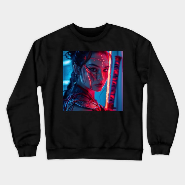 Samurai Lady Crewneck Sweatshirt by Creativetee's101